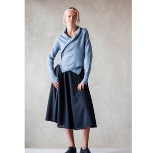 🧩 NEW ORGANIC WOOL WRAP SWEATER THUMBHOLES S